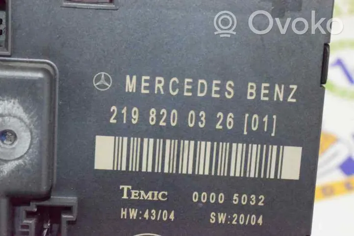 Mercedes-Benz CLS C218 AMG Unité de commande / module de verrouillage centralisé porte A2198200326