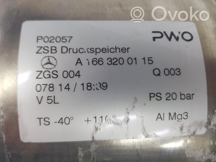 Mercedes-Benz ML AMG W166 Accumulateur de pression de réservoir suspension pneumatique A1663200115