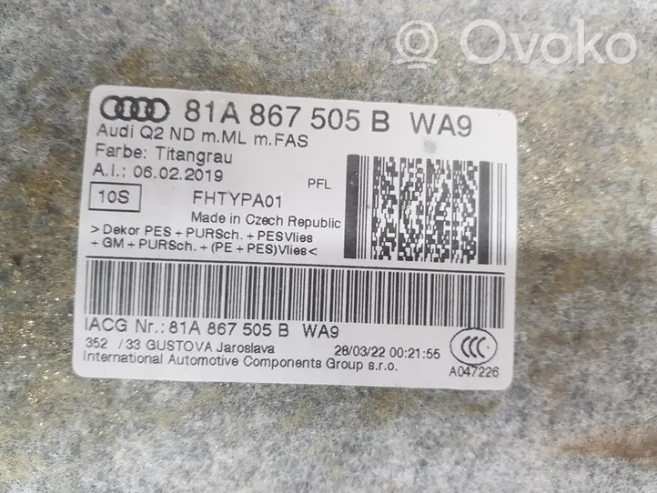 Audi Q2 - Kattoverhoilu 81A867505B