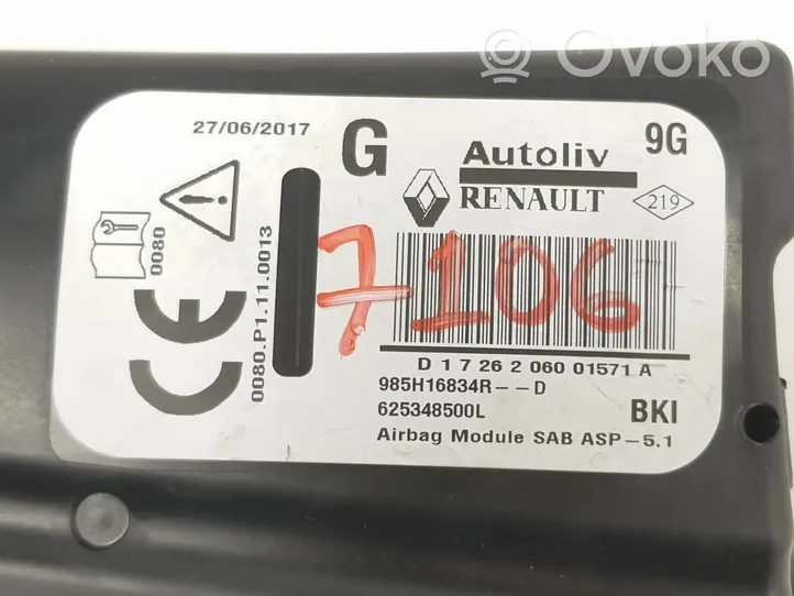 Renault Clio IV Poduszka powietrzna Airbag drzwi przednich 985H16834R