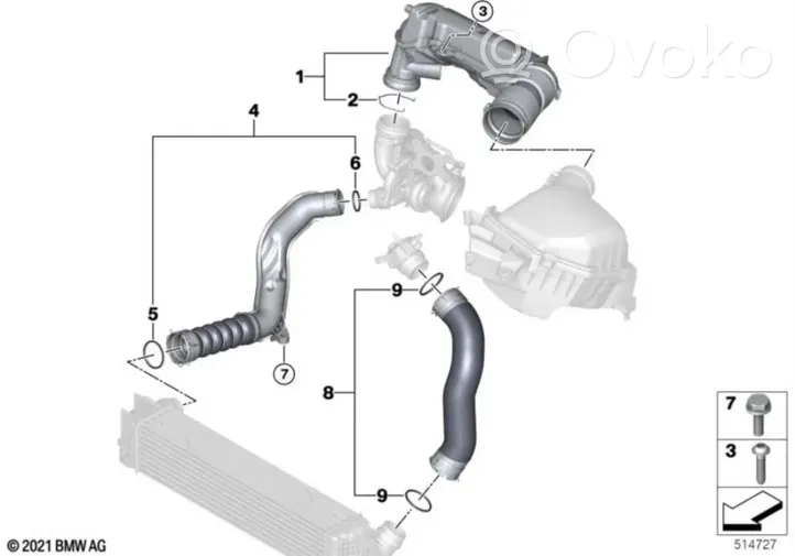 BMW X3 G01 Tubo flessibile intercooler 