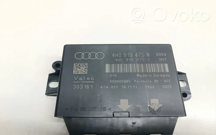 Audi A6 S6 C7 4G Pysäköintitutkan (PCD) ohjainlaite/moduuli 4H0919475N
