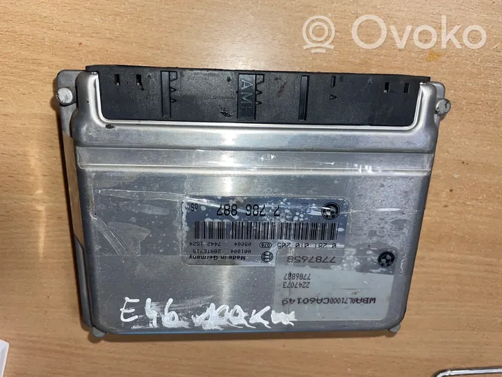 BMW 3 E46 Komputer / Sterownik ECU i komplet kluczy 7786887