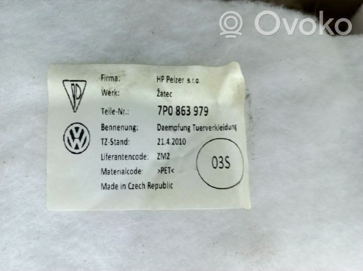 Volkswagen Touareg II Garniture de panneau carte de porte avant 7P1867012