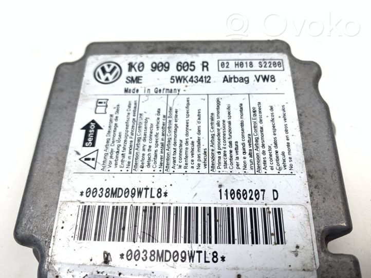 Volkswagen Jetta V Sterownik / Moduł Airbag 1K0909605R