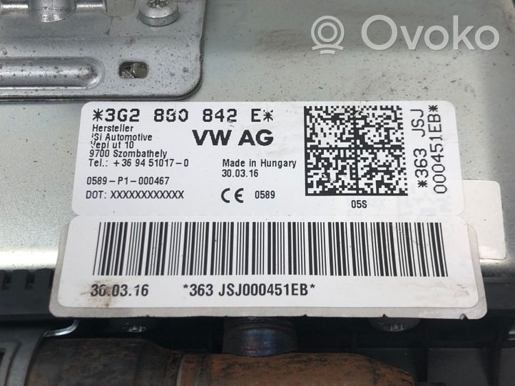 Volkswagen PASSAT B8 Poduszka powietrzna Airbag chroniąca kolana 3G2880842E