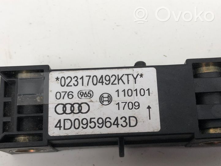 Audi A8 S8 D2 4D Capteur de collision / impact de déploiement d'airbag 4D0959643D