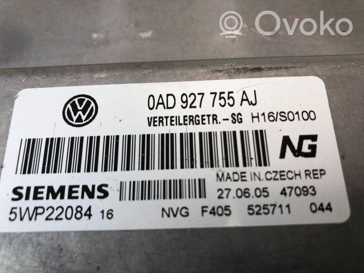 Volkswagen Touareg I Unidad de control/módulo de la caja de transmisión diferencial 0AD927755AJ