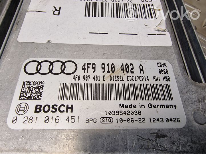 Audi A6 S6 C6 4F Variklio valdymo blokas 4F9910402A