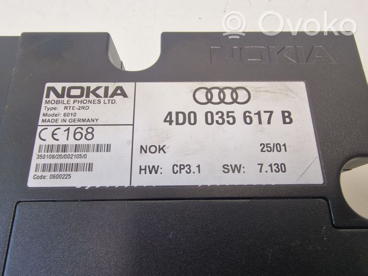 Audi A8 S8 D2 4D Unité de commande, module téléphone 4D0035617B