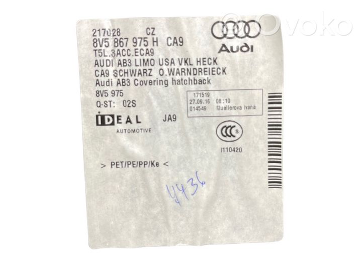 Audi A3 S3 8V Juego de molduras protectoras de la puerta/portón del maletero 8V5867975H