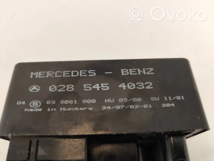 Mercedes-Benz ML W163 Relais de bougie de préchauffage 0285454032