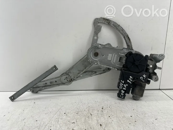 Opel Corsa C Front door window regulator with motor 09113361