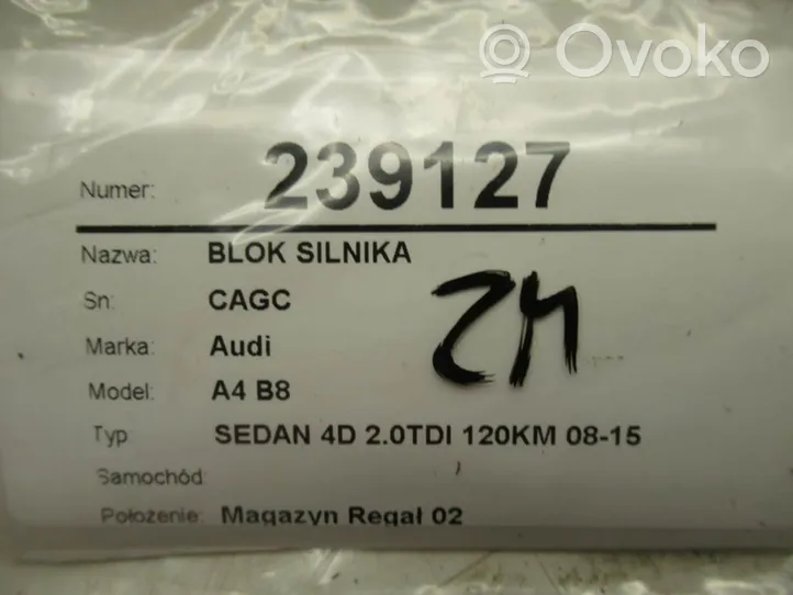 Audi A4 S4 B8 8K Blocco motore CAGC