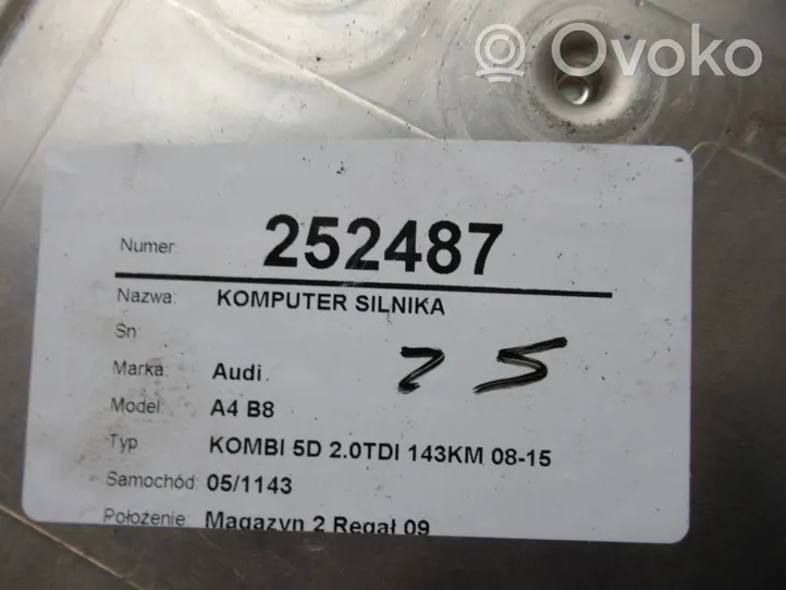 Audi A4 S4 B8 8K Unité de commande, module ECU de moteur 03L906022N