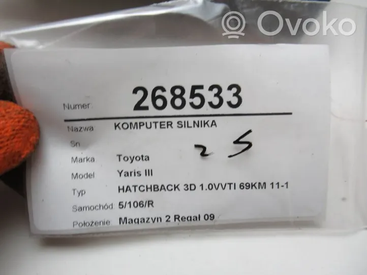 Toyota Yaris Komputer / Sterownik ECU silnika 0261S07104