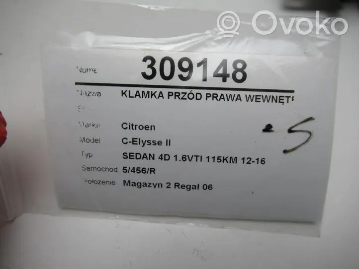 Citroen C-Elysée Klamka wewnętrzna drzwi przednich 