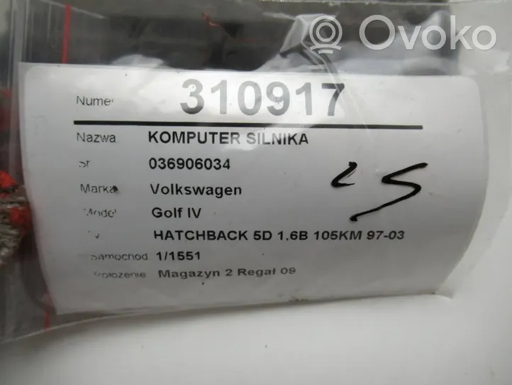 Volkswagen Golf IV Moottorin ohjainlaite/moduuli (käytetyt) 036906034