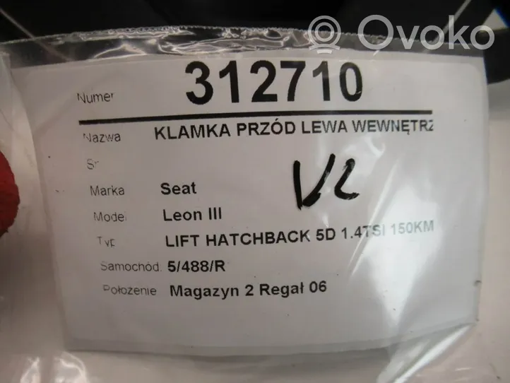 Seat Leon (5F) Rankenėlė atidarymo vidinė 5F1837113A