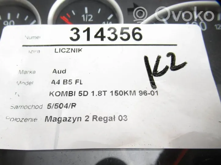 Audi A4 S4 B5 8D Tachimetro (quadro strumenti) 8D0920900B