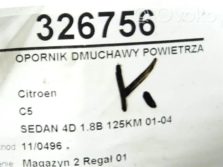 Citroen C5 Rezystor / Opornik dmuchawy nawiewu 9641212580