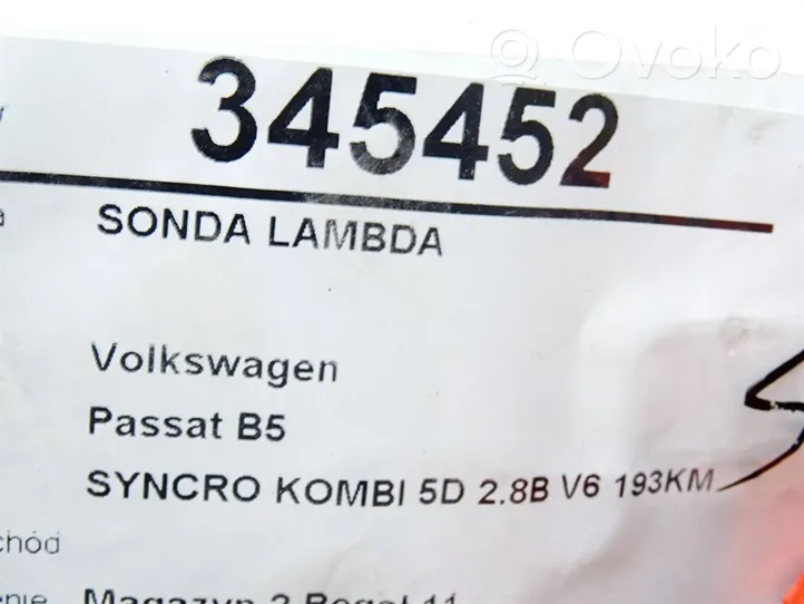 Volkswagen PASSAT B5 Sensore della sonda Lambda 030906265BH