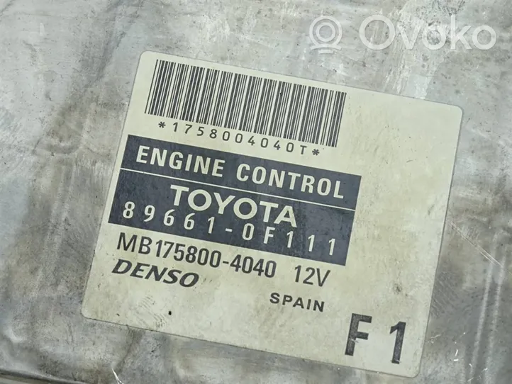 Toyota Corolla E120 E130 Moottorin ohjainlaite/moduuli (käytetyt) 89661-0F111