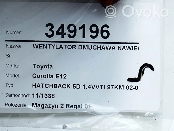 Toyota Corolla Verso E121 Wentylator nawiewu / Dmuchawa 