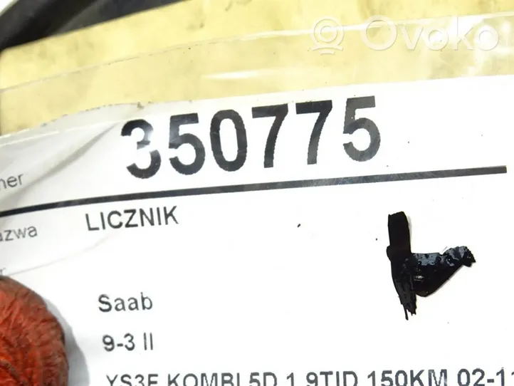 Saab 9-3 Ver2 Licznik / Prędkościomierz 