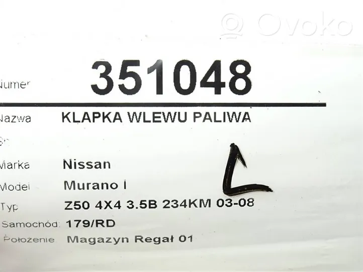 Nissan Murano Z50 Klapka wlewu paliwa 