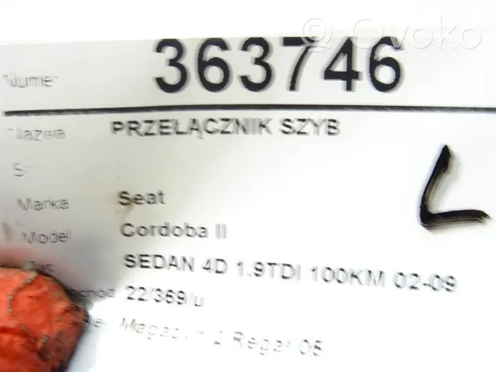 Seat Cordoba (6L) Включатель электрических окон 