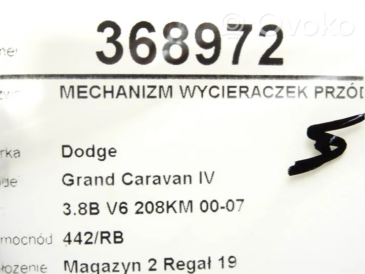 Dodge Grand Caravan Tringlerie et moteur d'essuie-glace avant 