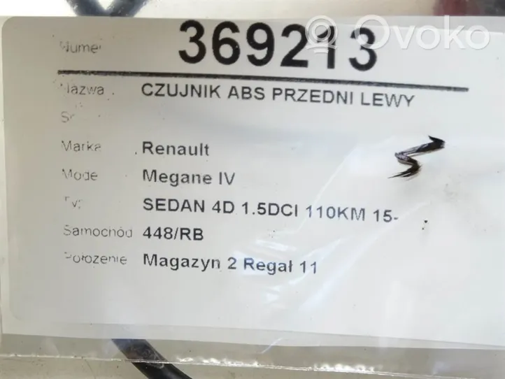 Renault Megane IV Датчик скорости 0265009613