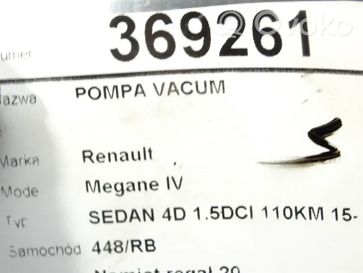 Renault Megane IV Pompe à vide 146505272R