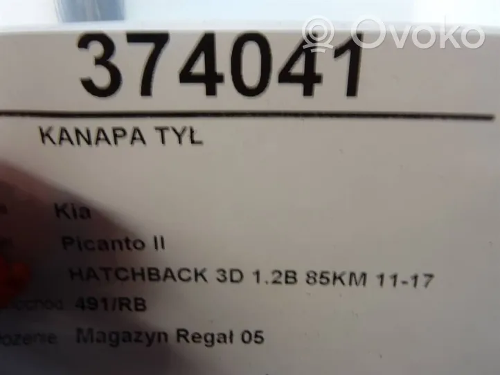 KIA Picanto Antra eilė sėdynių 