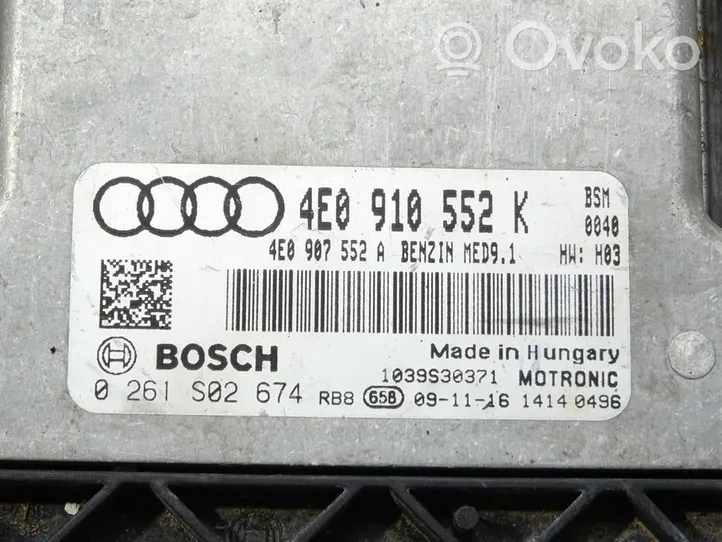 Audi A8 S8 D3 4E Komputer / Sterownik ECU silnika 4E0910552K