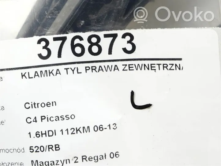 Citroen C4 I Picasso Išorinė atidarymo rankena galinių durų 