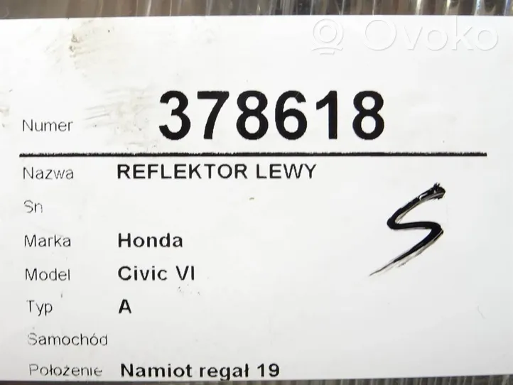 Honda Civic Etu-/Ajovalo 