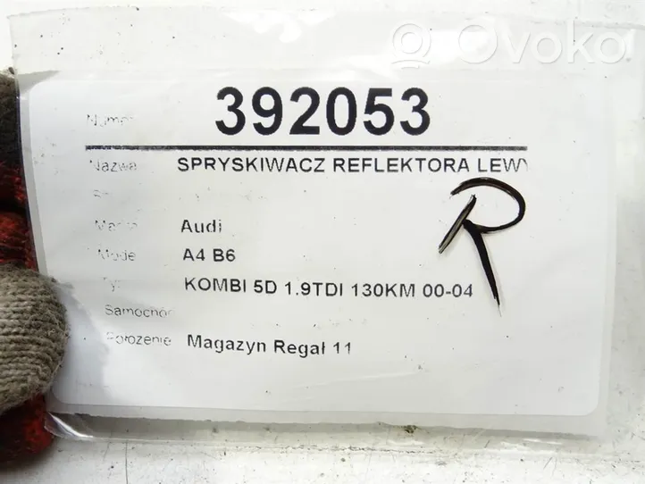 Audi A4 S4 B6 8E 8H Dysza spryskiwacza lampy przedniej 