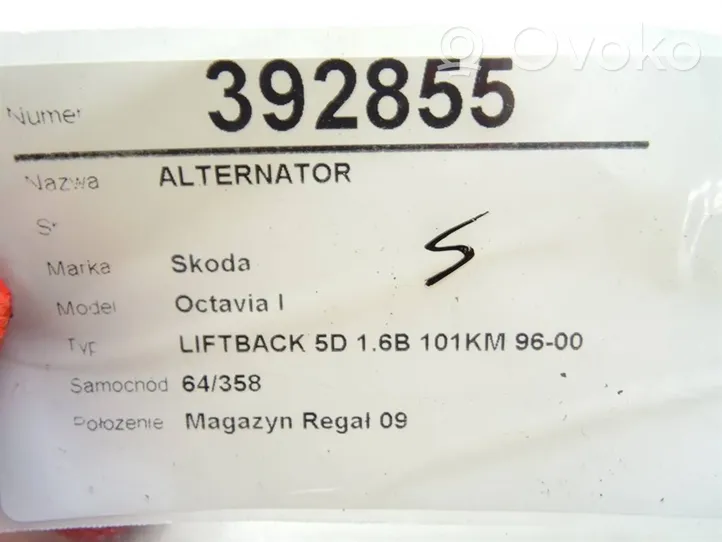 Skoda Octavia Mk1 (1U) Alternator 0123310037