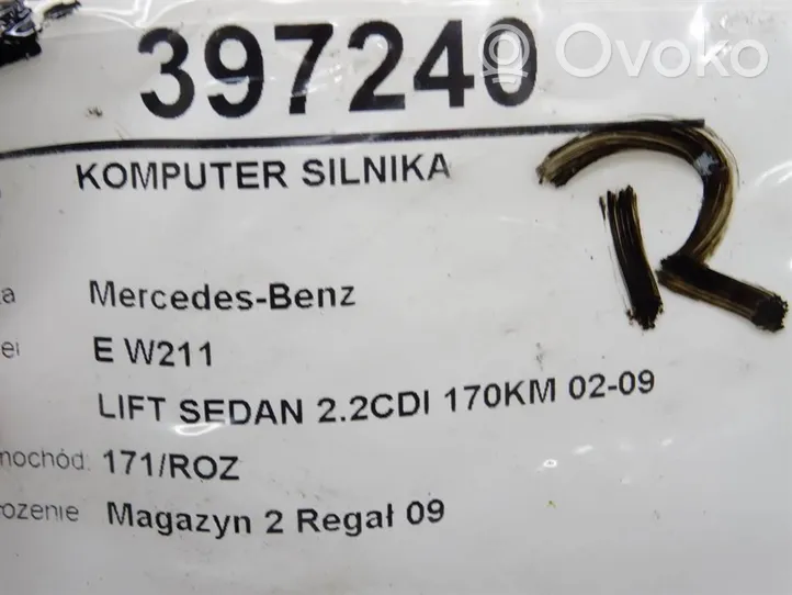 Mercedes-Benz E W211 Moottorin ohjainlaite/moduuli (käytetyt) A6461505677