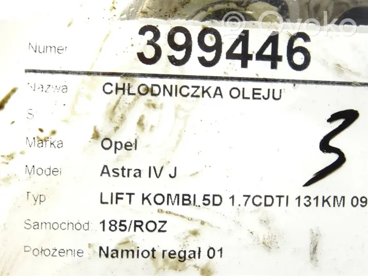 Opel Astra J Radiatore dell’olio del motore H2745004