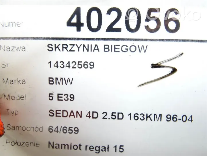 BMW 5 E39 Mehāniska 5 ātrumu pārnesumkārba 14342569