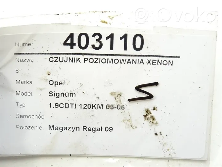 Opel Signum Augstuma sensors (priekšējo lukturu) 13214749