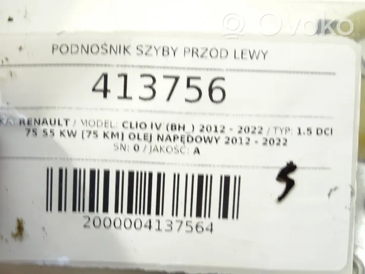 Renault Clio IV Elektryczny podnośnik szyby drzwi przednich 128001472B