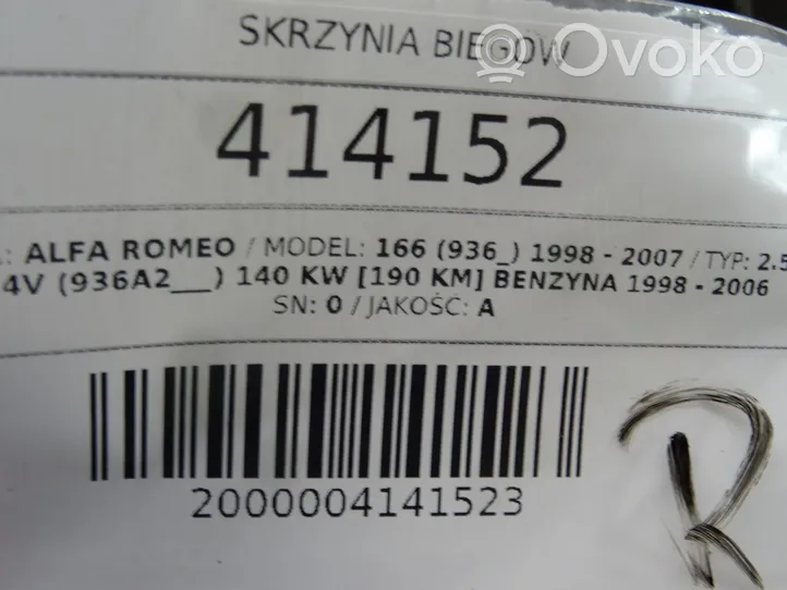 Alfa Romeo 166 Manualna 5-biegowa skrzynia biegów 77758390