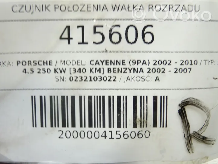 Porsche Cayenne (9PA) Nokka-akselin asentoanturi 0232103022