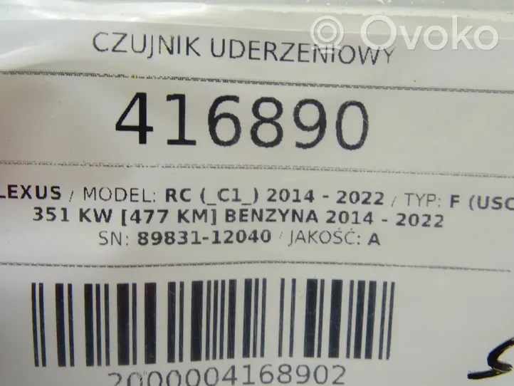 Lexus RC Czujnik uderzenia Airbag 89831-12040