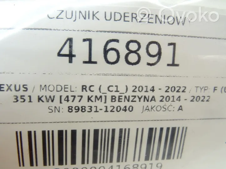 Lexus RC Czujnik uderzenia Airbag 89831-12040