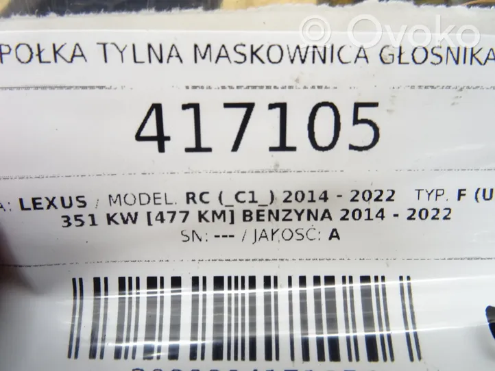 Lexus RC Półka tylna bagażnika 